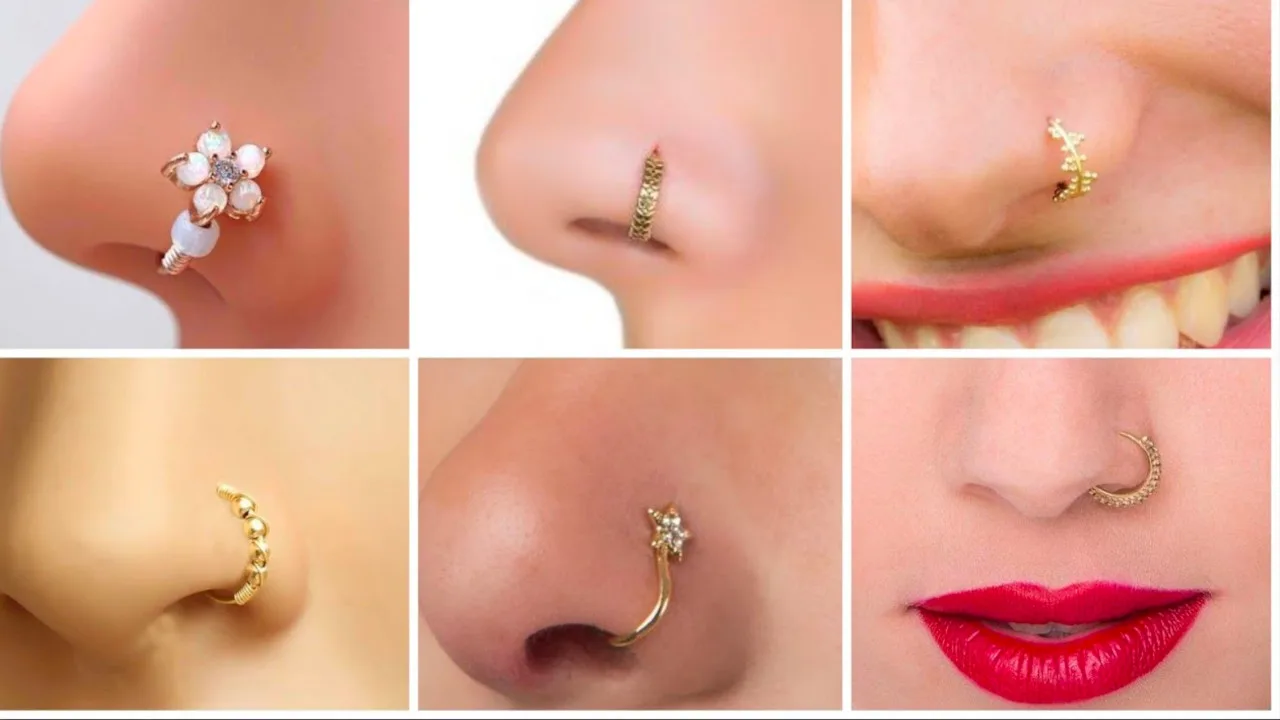 N13671RW American Diamond Ruby White Stones Screw Lock Wear Nose Pins Ring  Shop Online | JewelSmart.in
