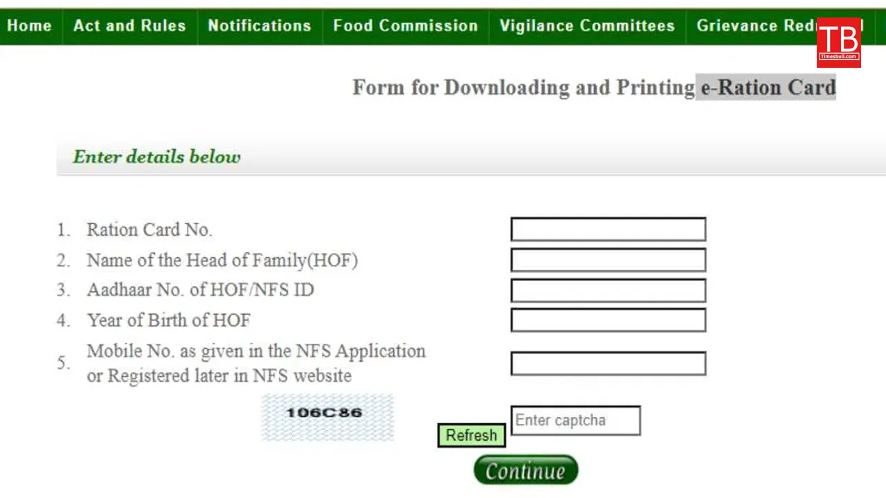 Ration Card Download Process 2024