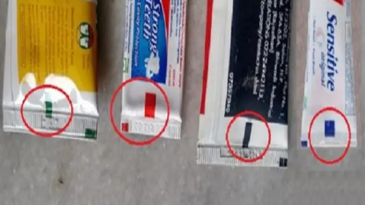 Toothpaste with colored line