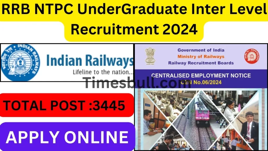 RRB NTPC UnderGraduate Inter Level Recruitment