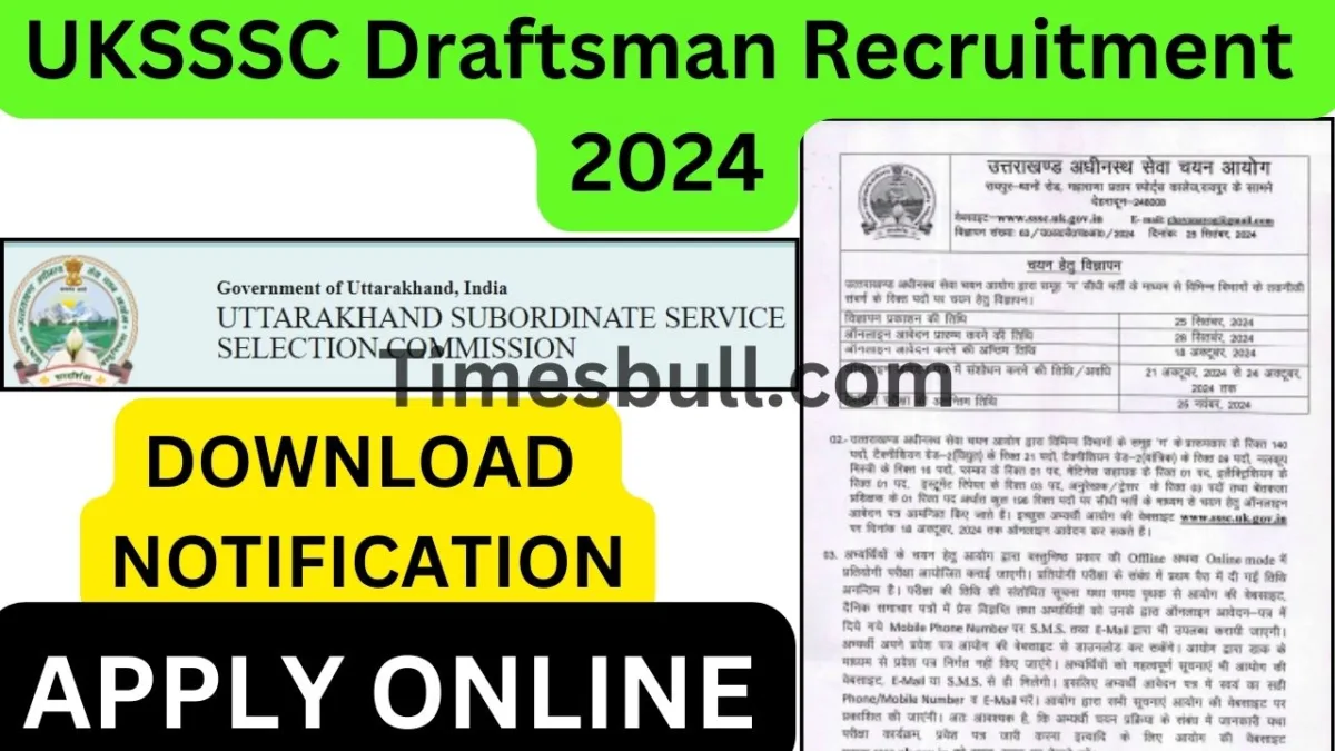 UKSSSC Draftsman Recruitment