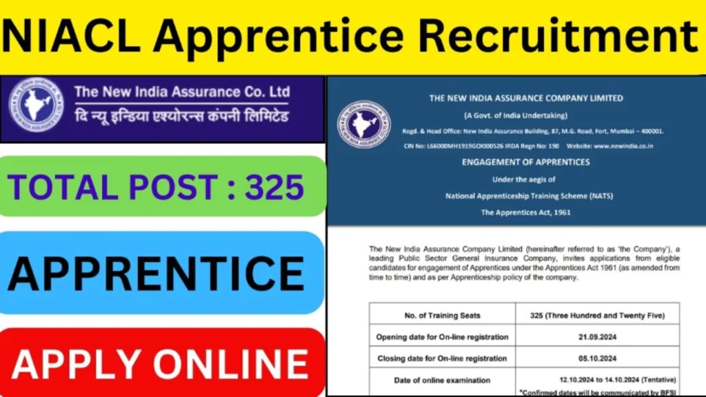 niacl apprentice bharti