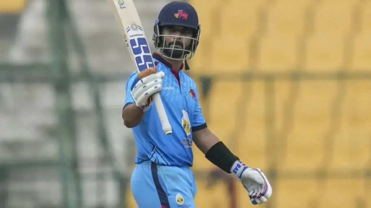  In the semi-final of SMAT 2024 Rahane played a devastating innings of 98 runs off 57 balls against Baroda ( image Credit -ESPN)