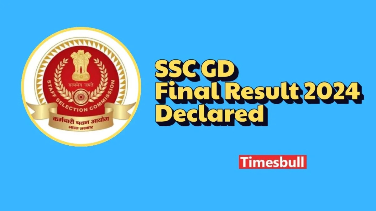 SSC GD Final Result 2024 Declared